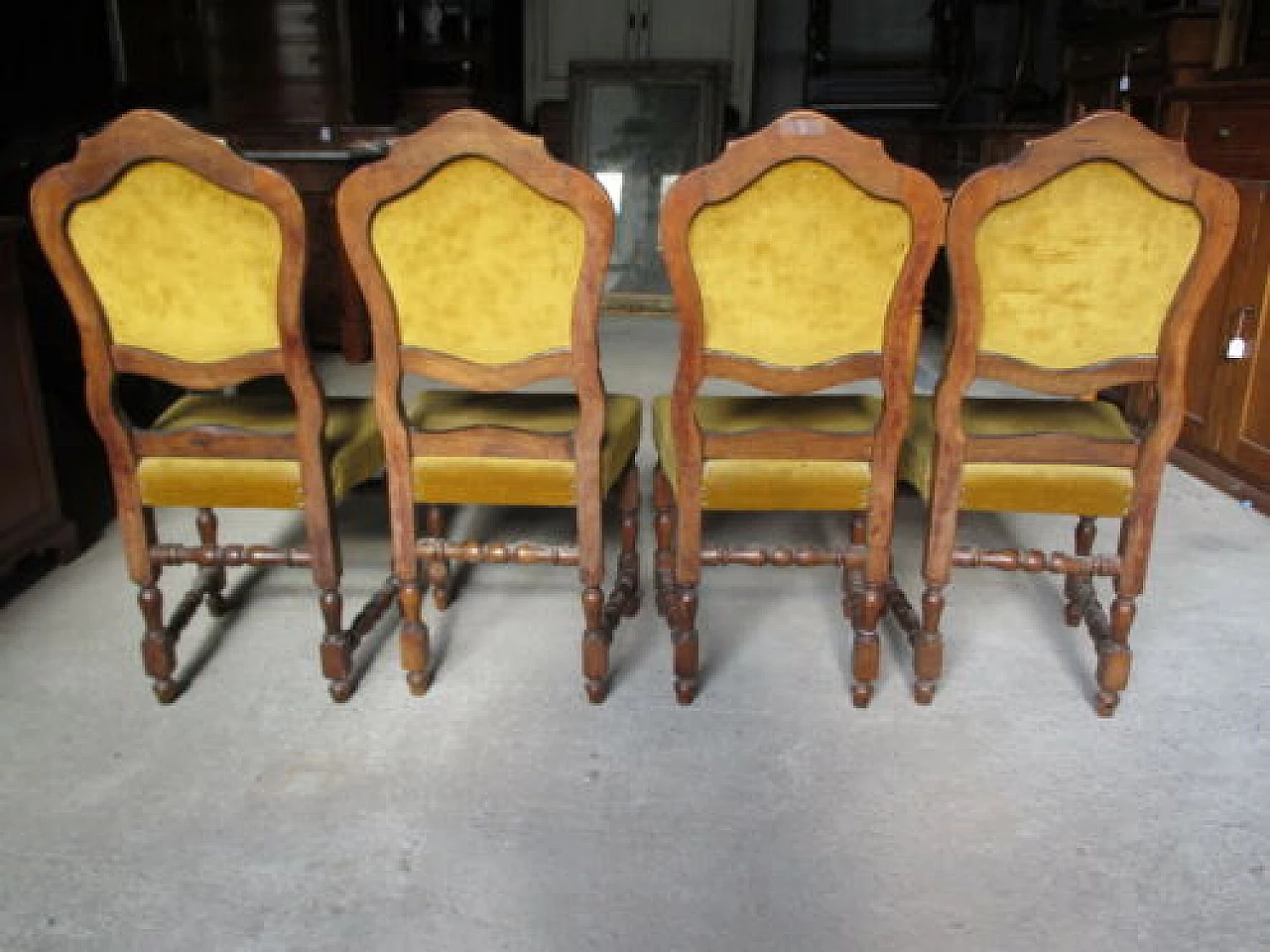 4 Walnut chairs in Louis XIII style, early 20th century 6
