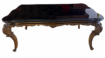 Baroque style inlaid wooden table, 1950s