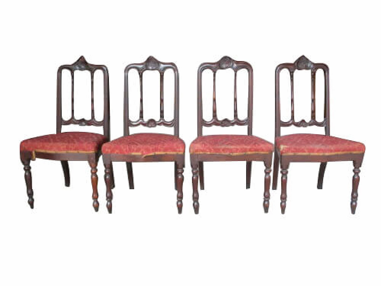 4 Louis Philippe carved walnut chairs, mid 19th century 11