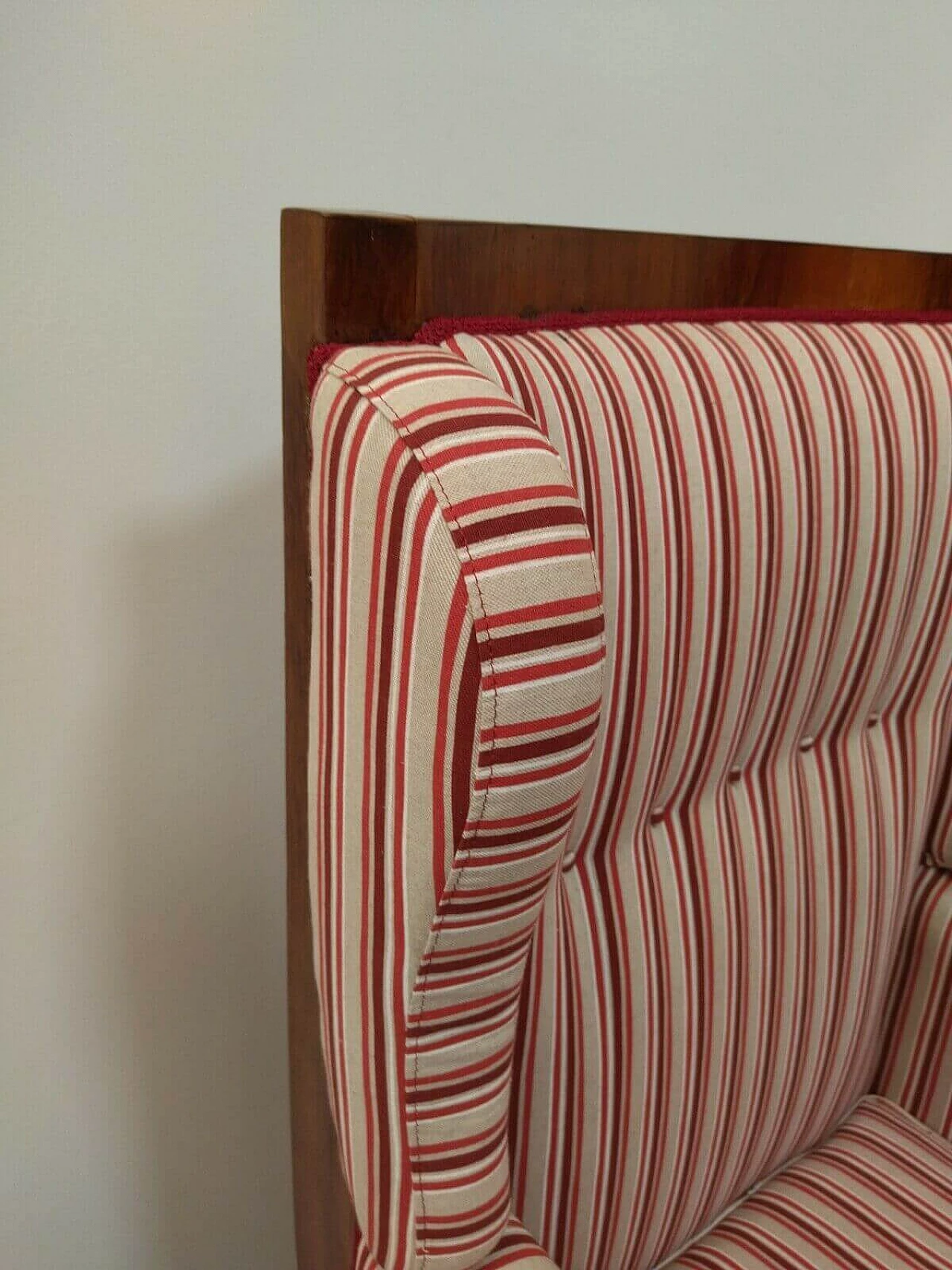 Empire armchair in walnut and fabric, 19th century 7