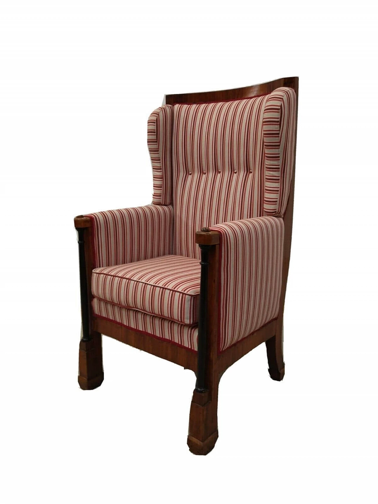Empire armchair in walnut and fabric, 19th century 12