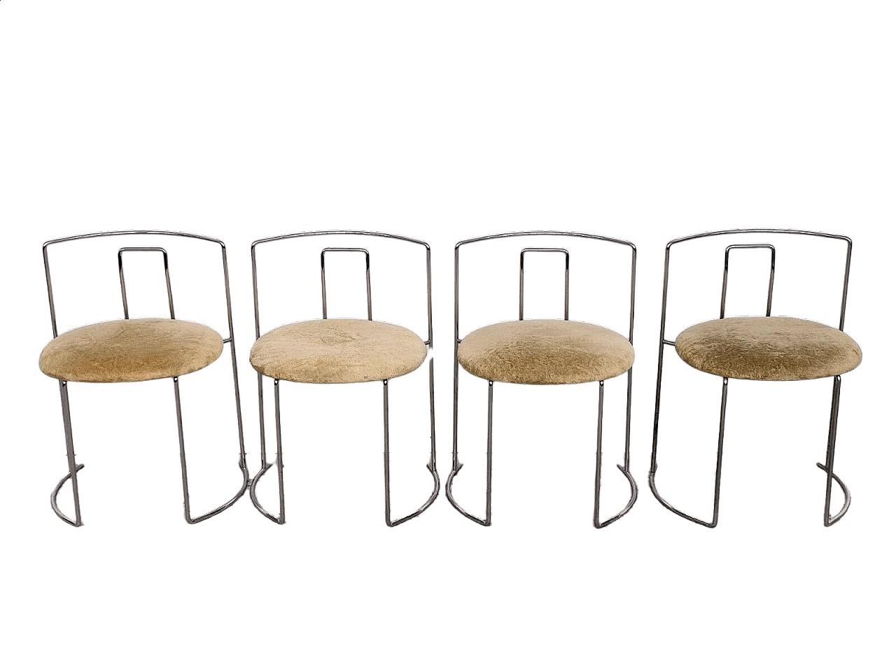 4 Gaja chairs in chromed steel and fabric by Kazuhide Takahama for Simon Gavina, 70s 8