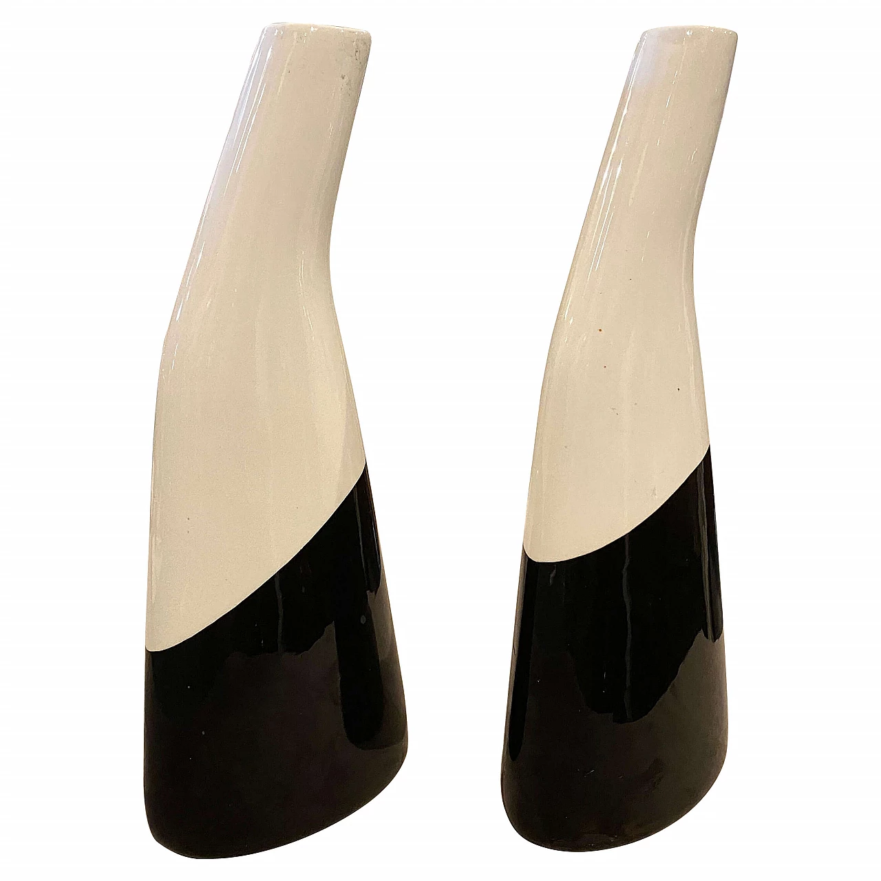 Pair of vases in ceramic by La Donatella, 60s 1
