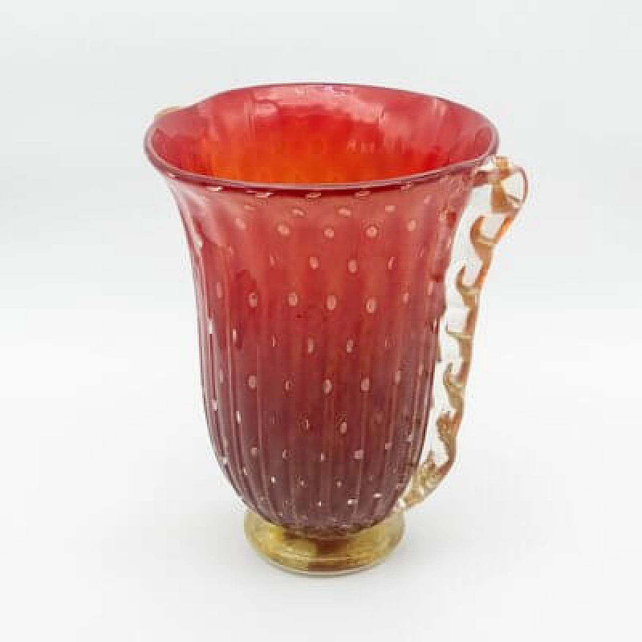 Red glass vase, 1930s 2
