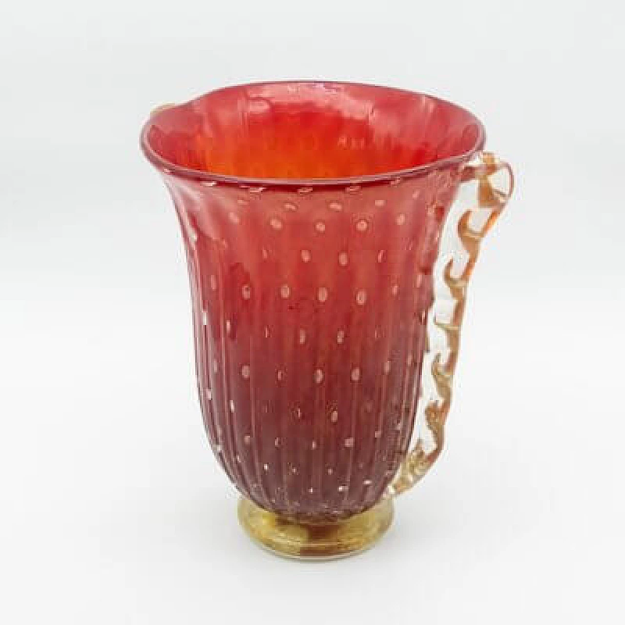 Vaso in vetro rosso, anni '30 2