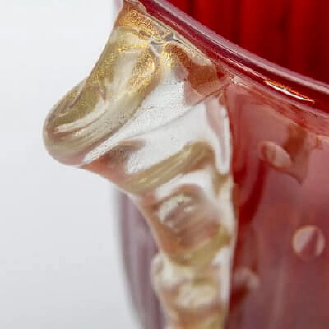 Vaso in vetro rosso, anni '30 4