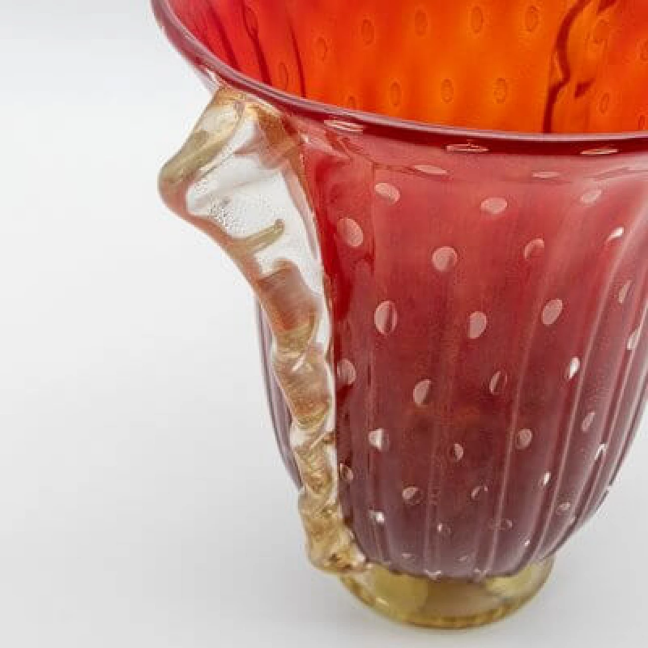 Vaso in vetro rosso, anni '30 5