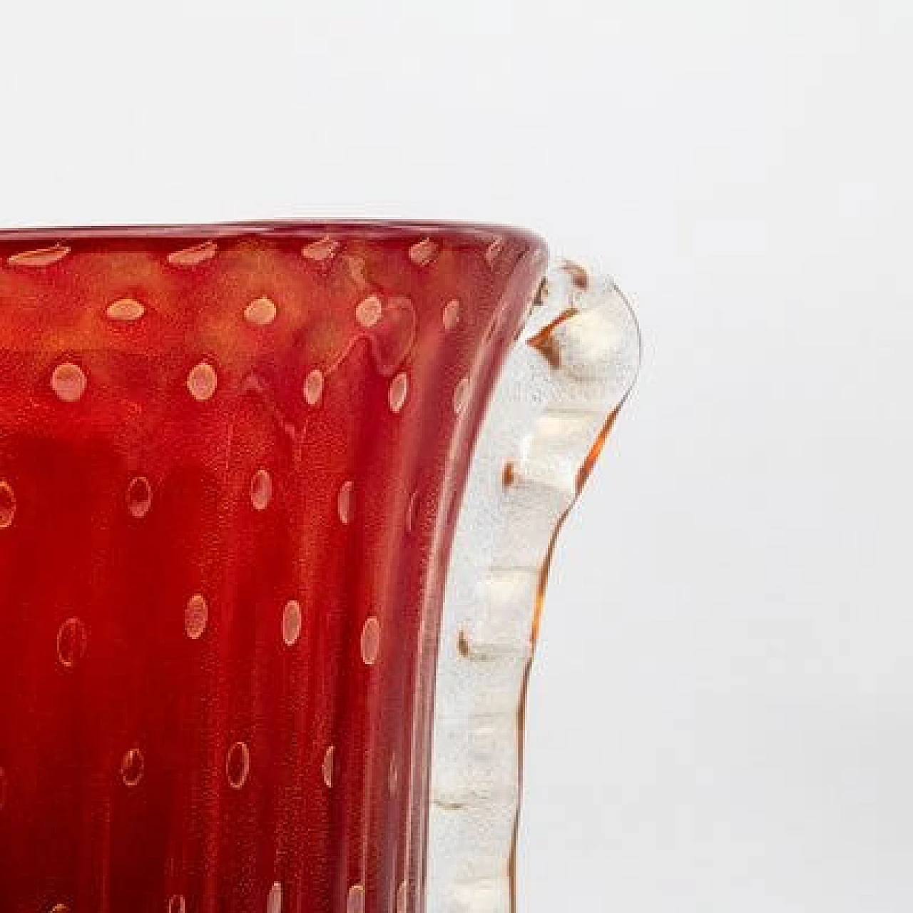 Vaso in vetro rosso, anni '30 6