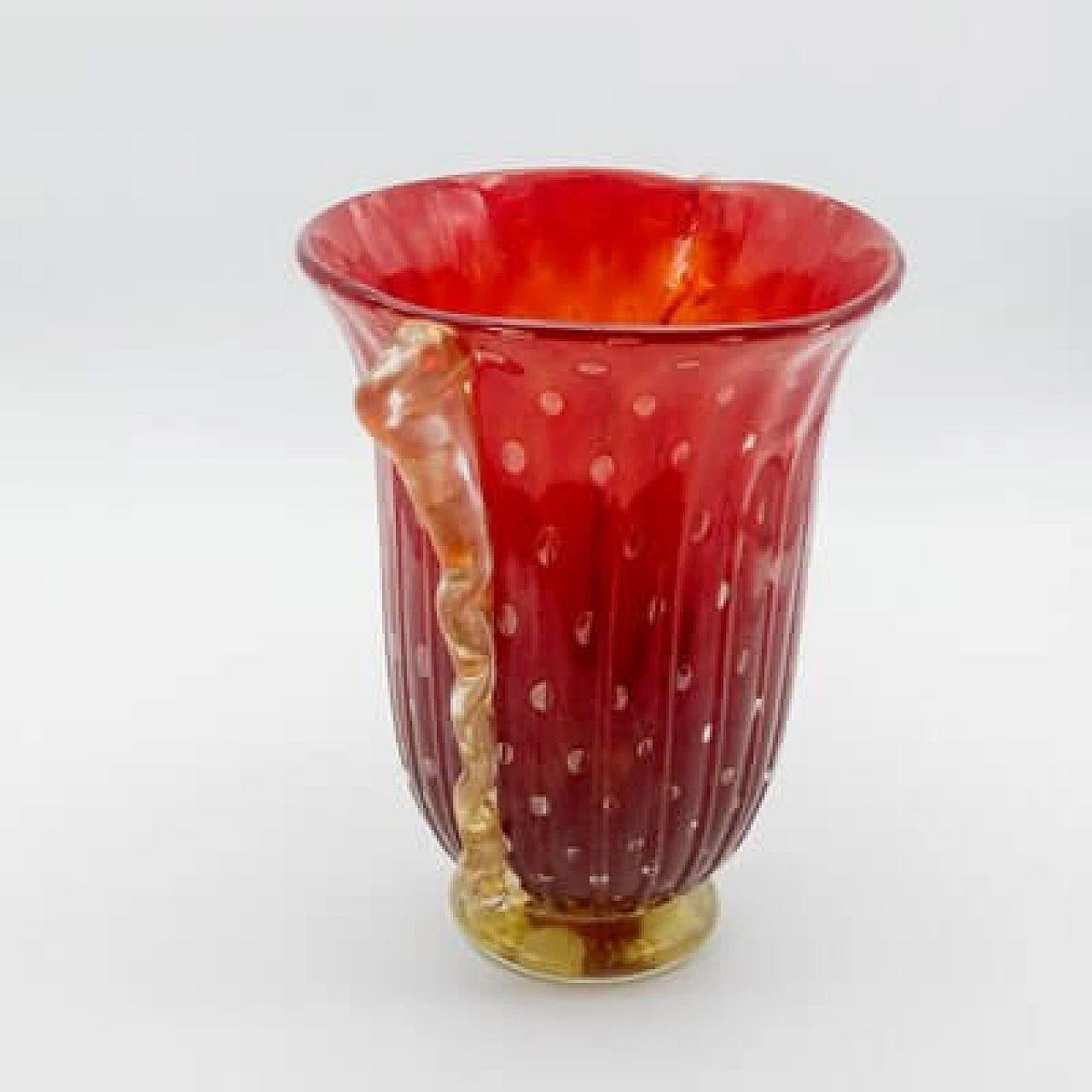 Vaso in vetro rosso, anni '30 10