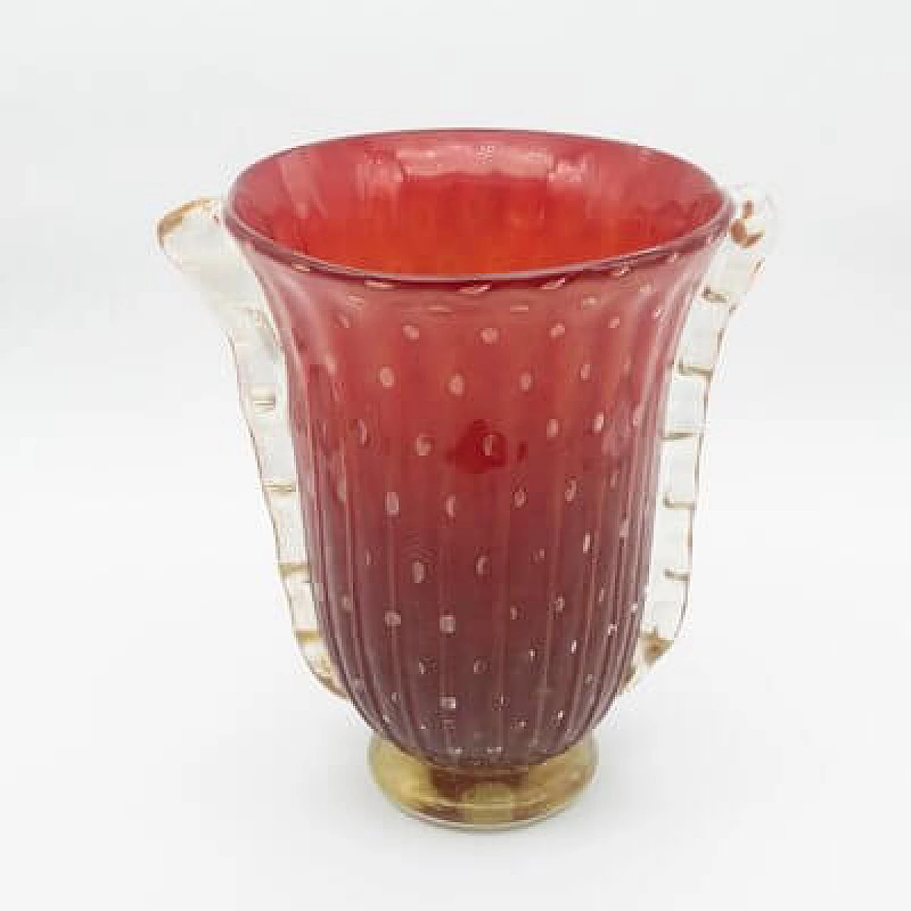 Red glass vase, 1930s 12