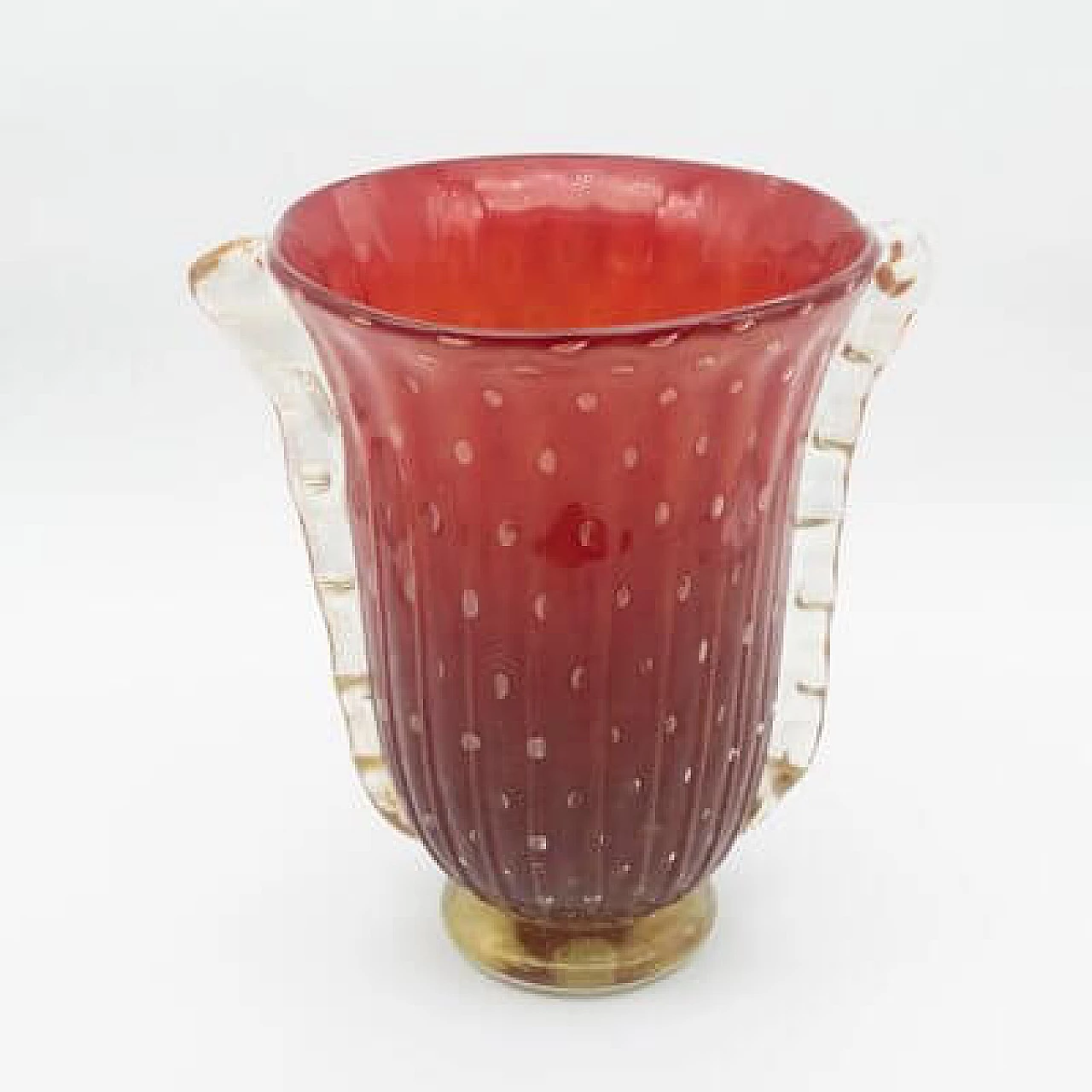 Vaso in vetro rosso, anni '30 12