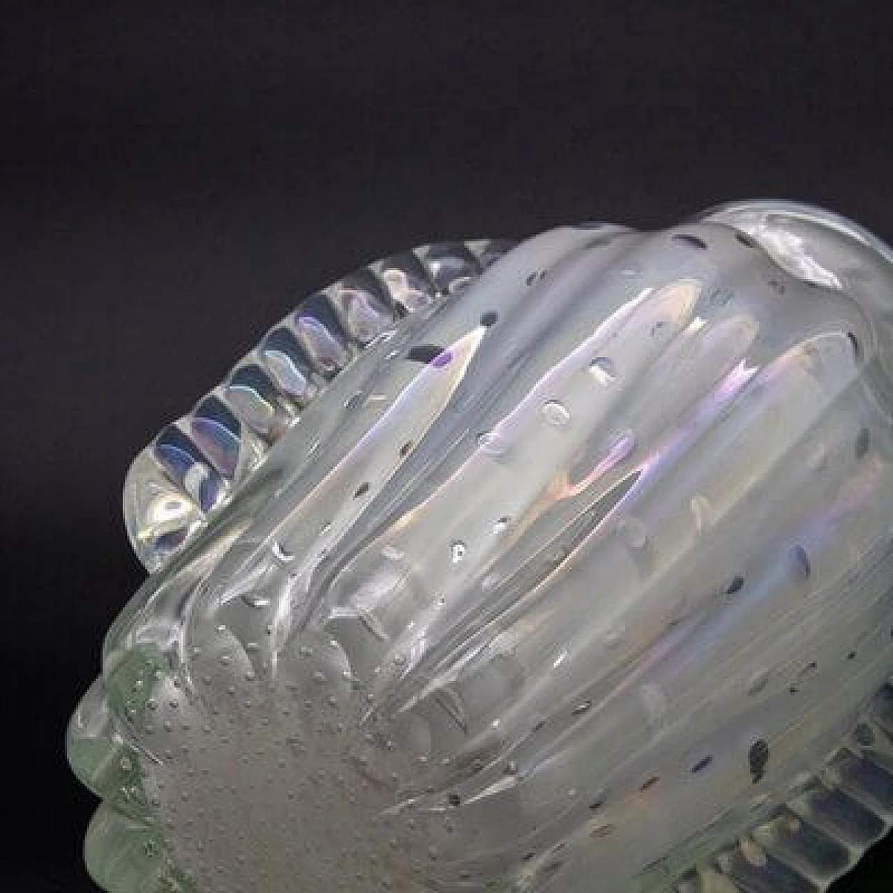 Vaso in vetro bianco, anni '30 3