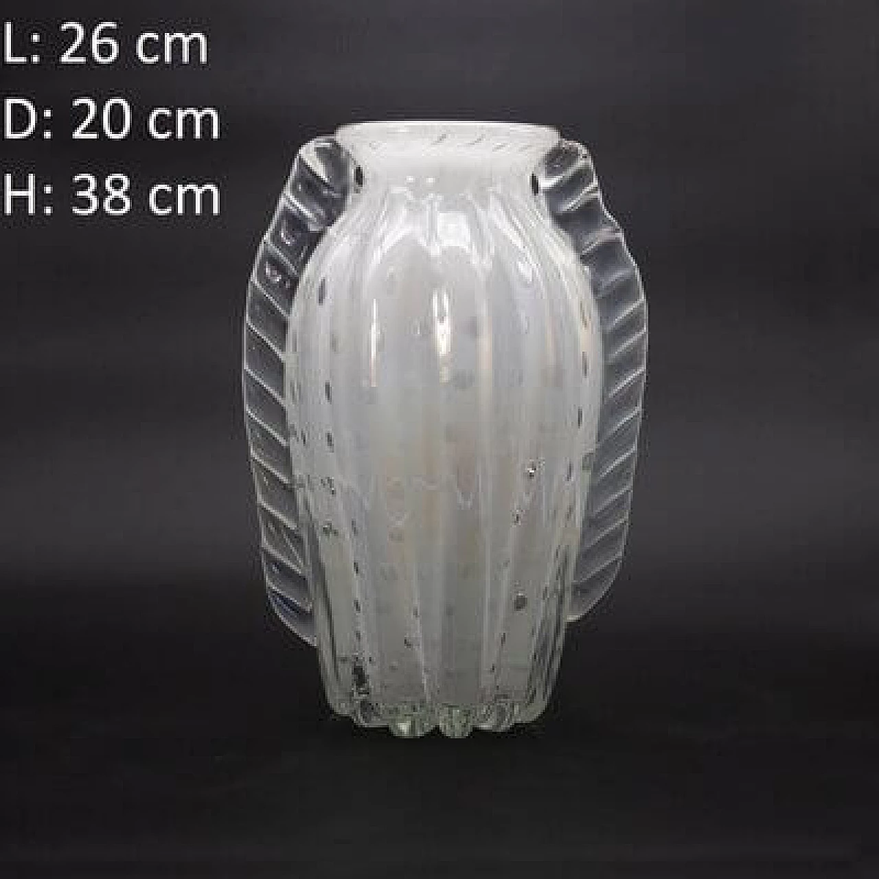 Vaso in vetro bianco, anni '30 6