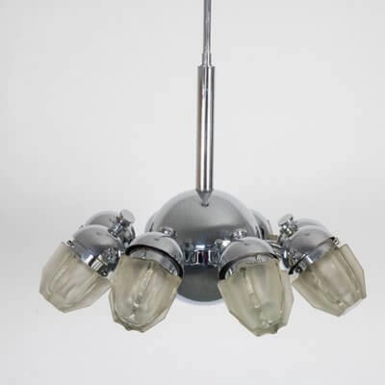 Chromed glass pendant lamp, 1960s 18