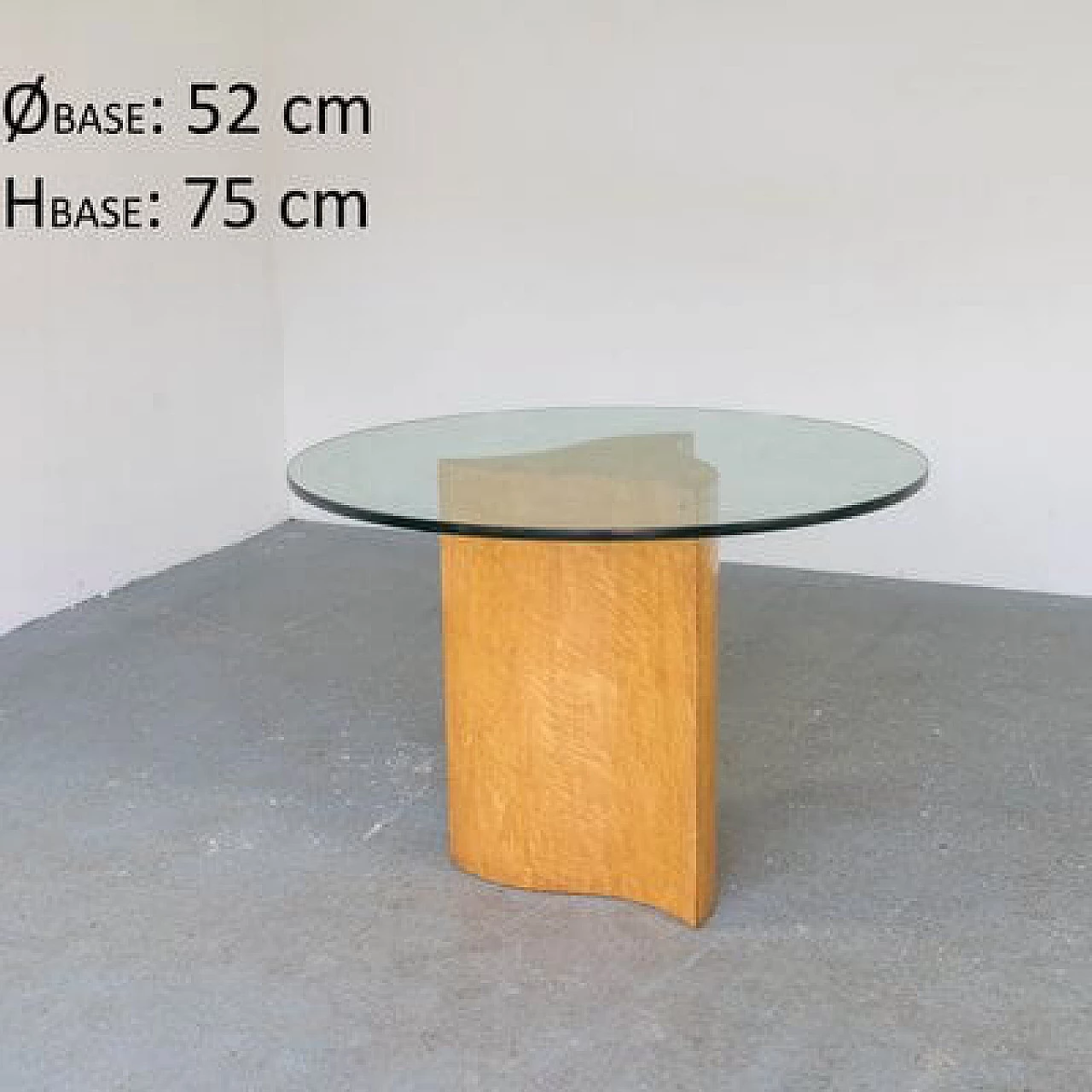 Birch and glass table, 1970s 2