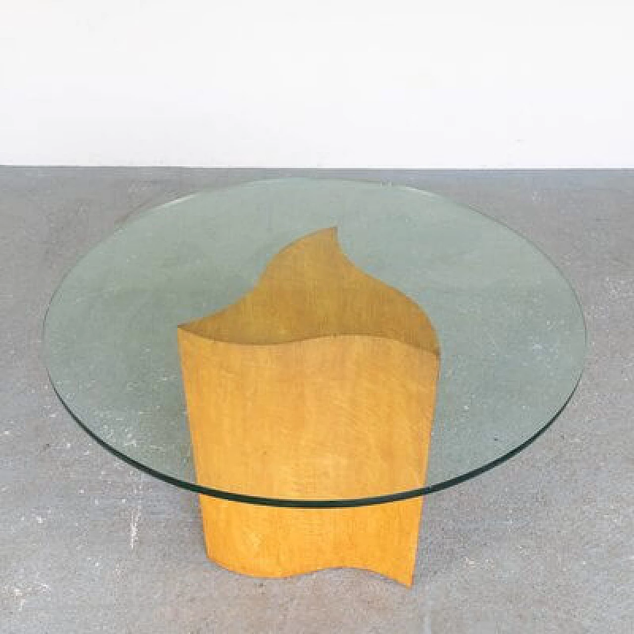 Birch and glass table, 1970s 8