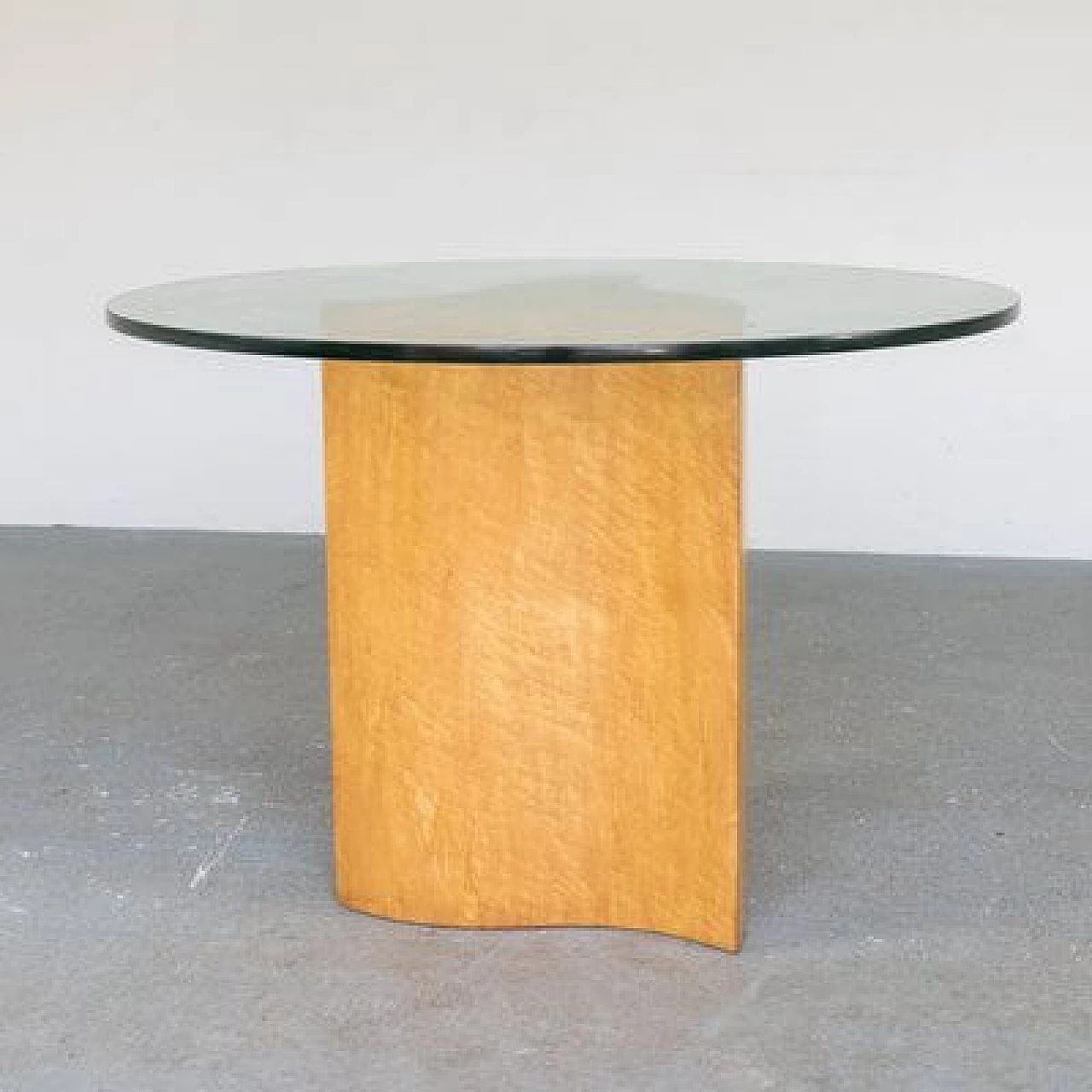 Birch and glass table, 1970s 12