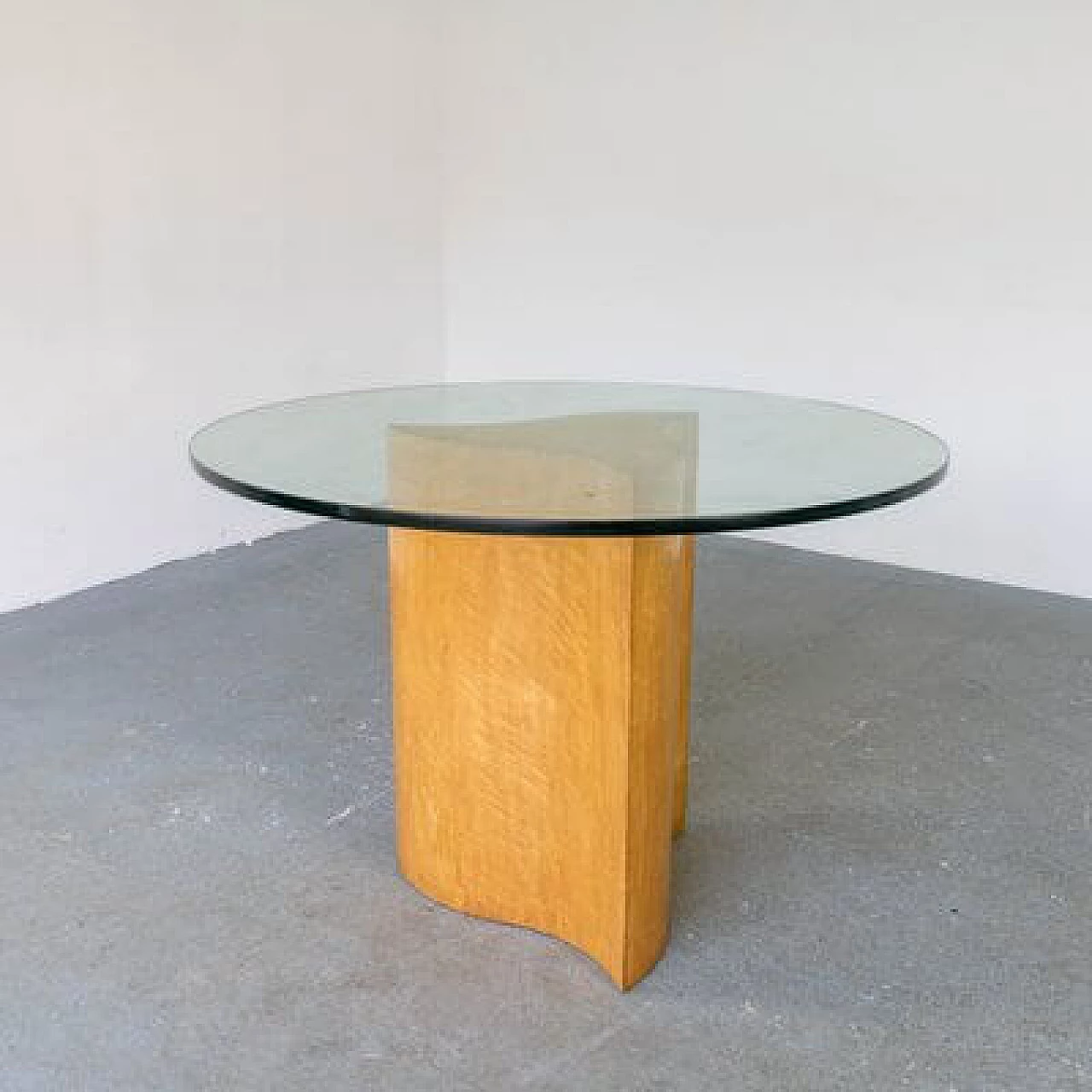 Birch and glass table, 1970s 13