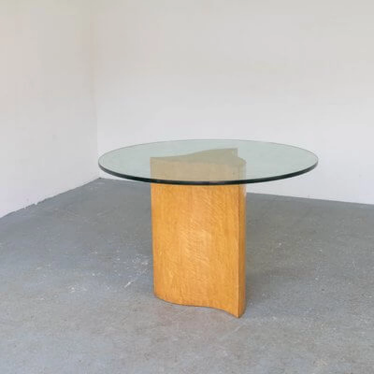 Birch and glass table, 1970s 14