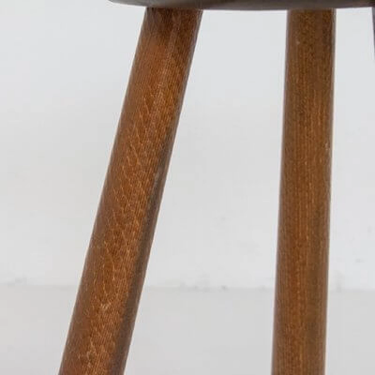 Chestnut wood stool, 1970s 3