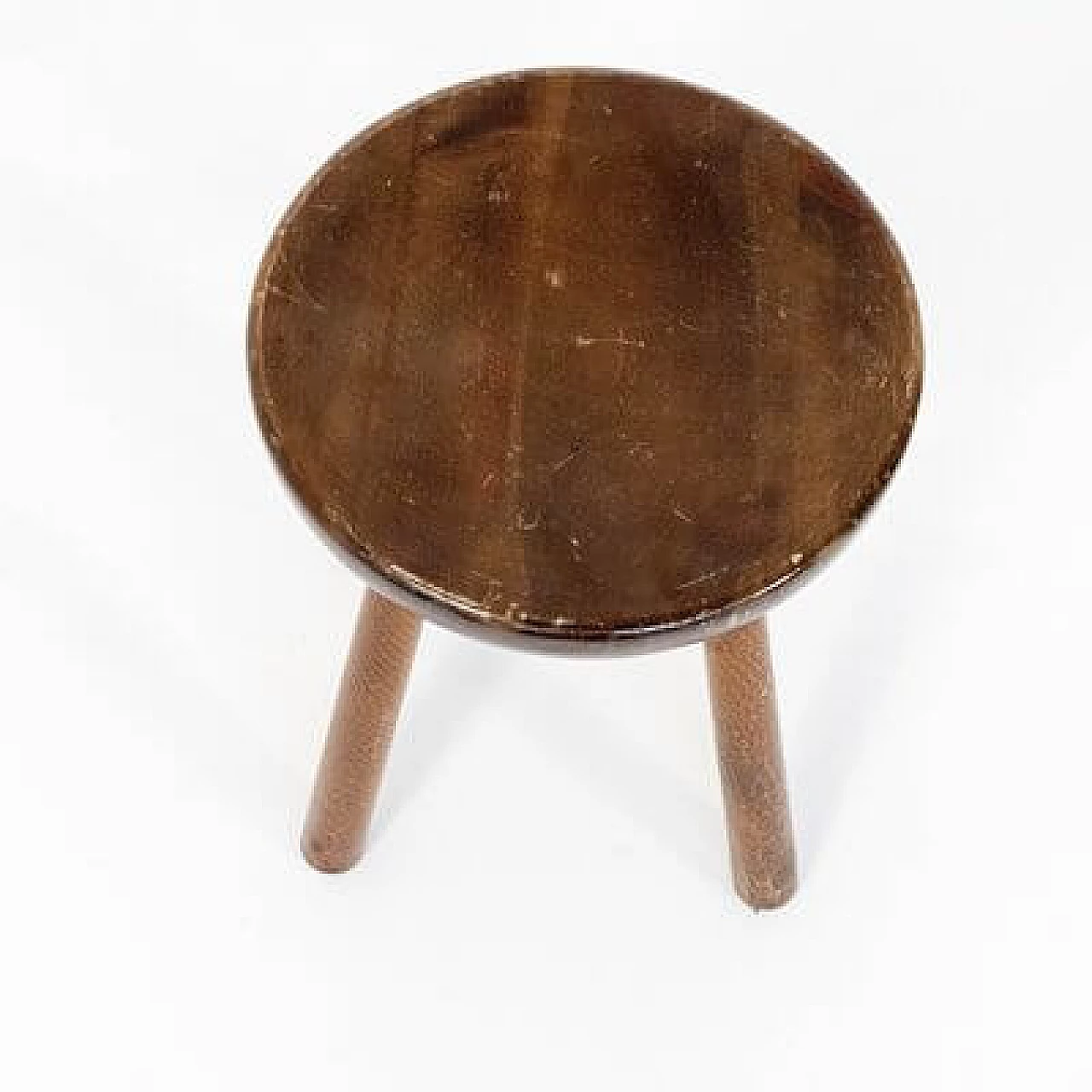 Chestnut wood stool, 1970s 11