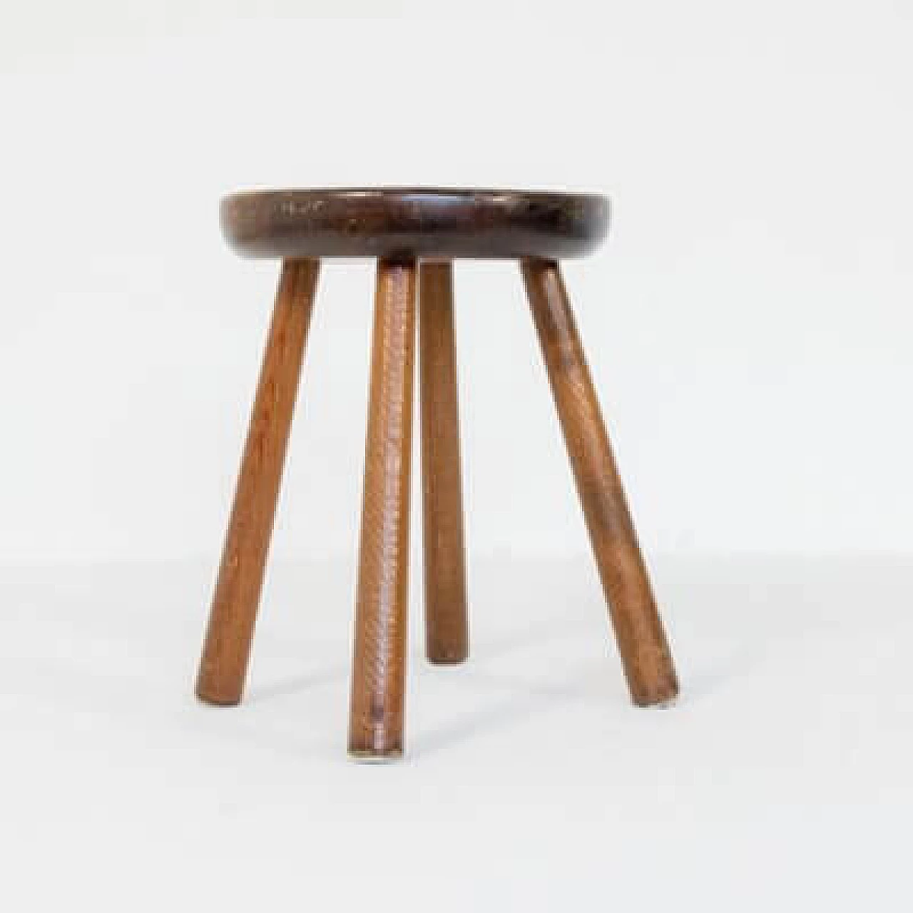 Chestnut wood stool, 1970s 20