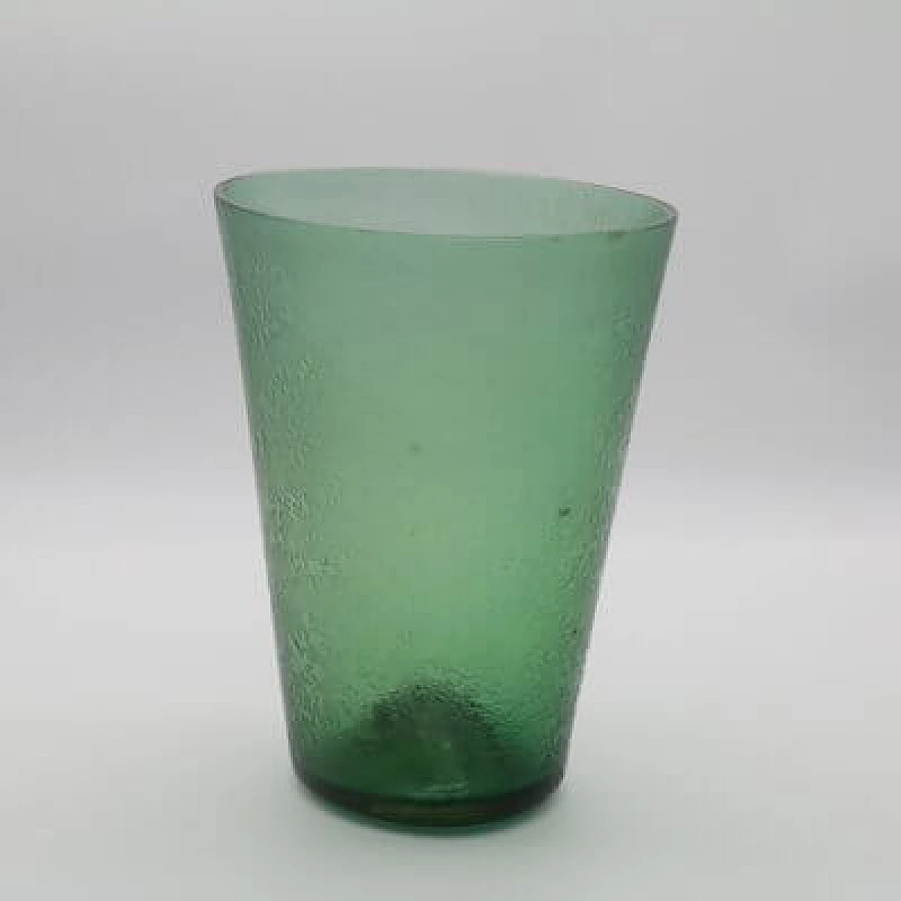 Green glass vase, 1950s 1