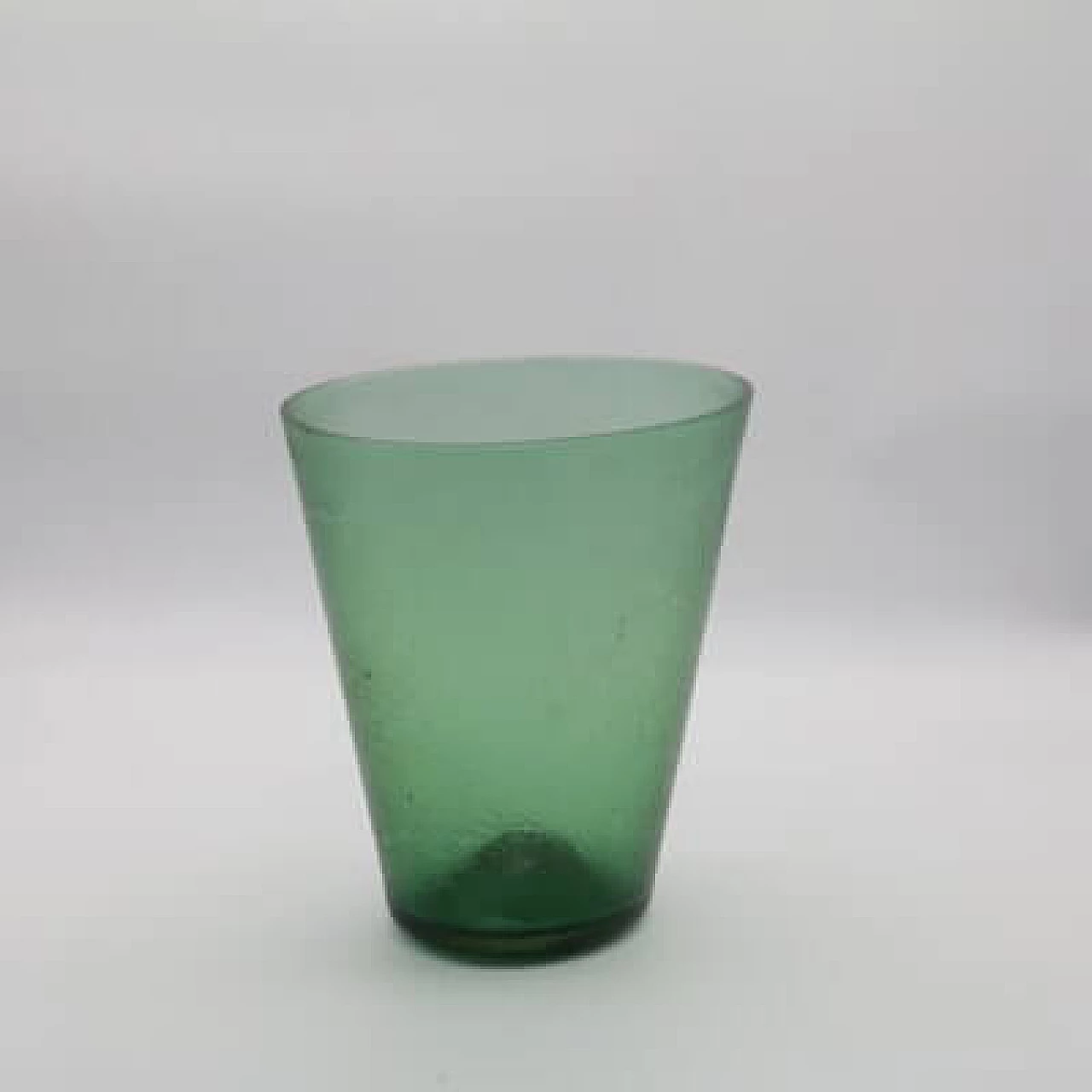 Vaso in vetro verde, anni '50 4