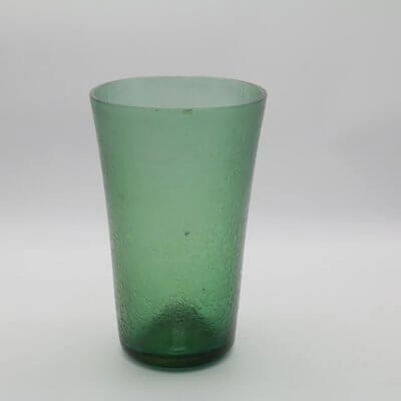 Green glass vase, 1950s 5