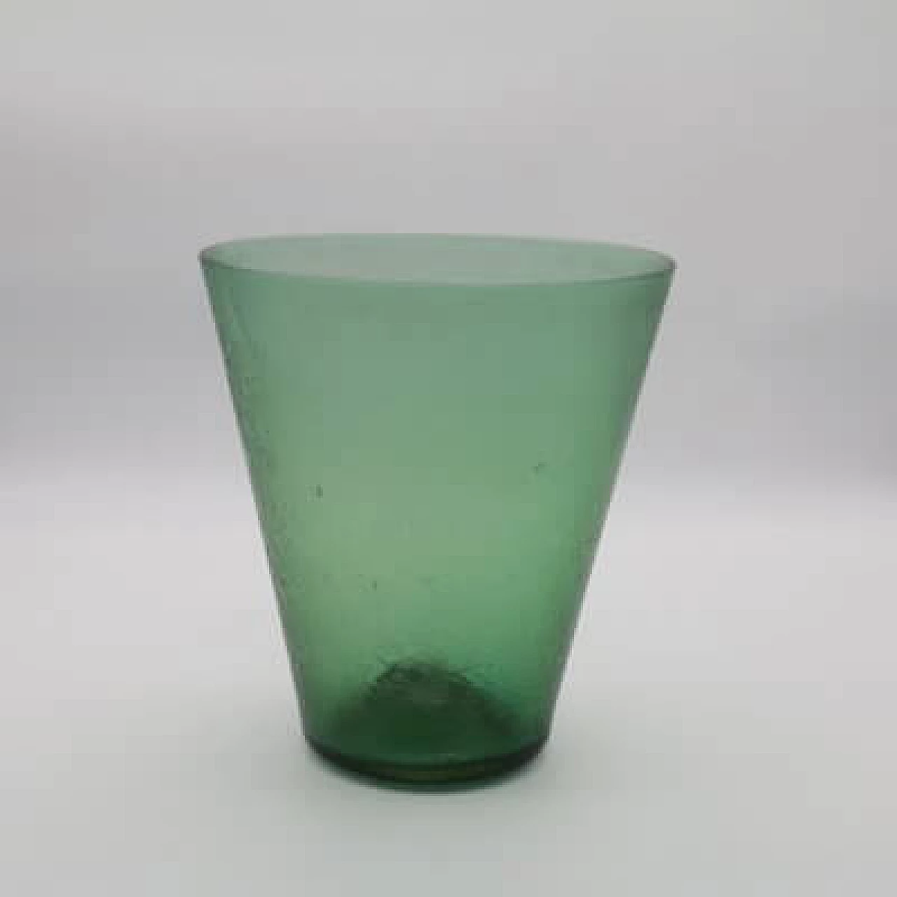 Green glass vase, 1950s 11