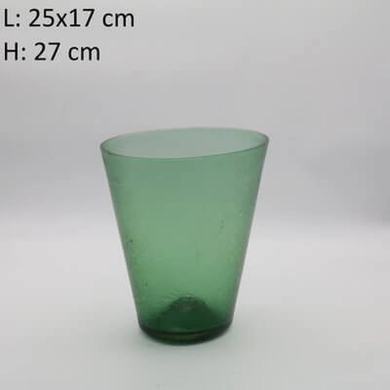 Vaso in vetro verde, anni '50 14