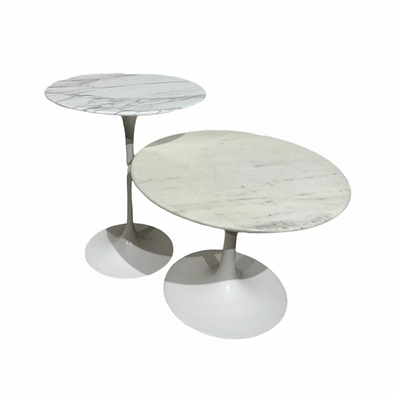 Pair of Eero Saarinen marble Tulip coffee tables for Knoll, 1950s 9