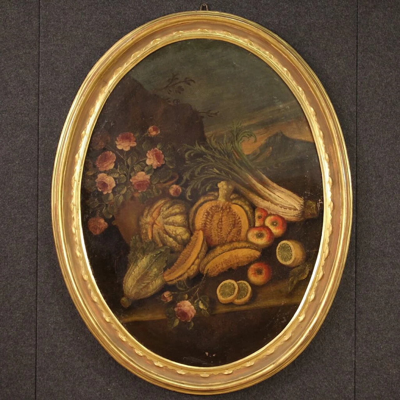 Oil on oval canvas depicting Still Life, 18th century 1