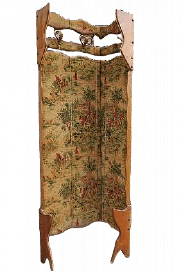 Beech and velvet coat rack, 1950s