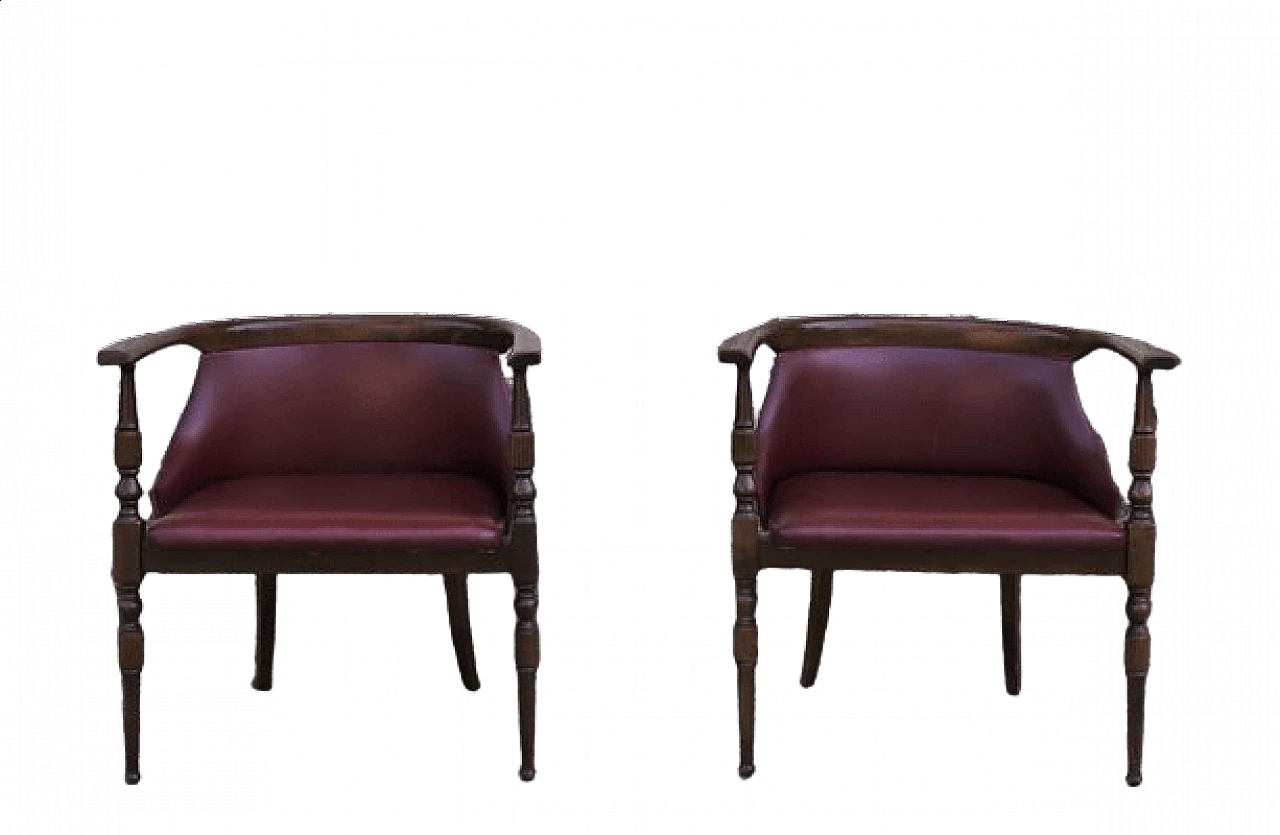 Pair of wooden desk chairs, 1950s 1406419