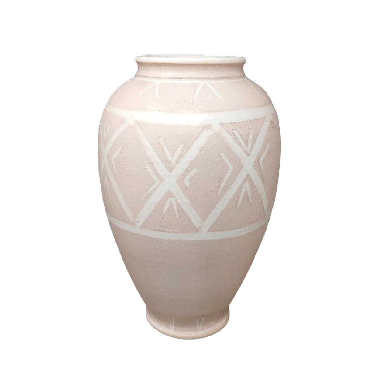 Vaso in ceramica di Deruta rosa, anni '60 6