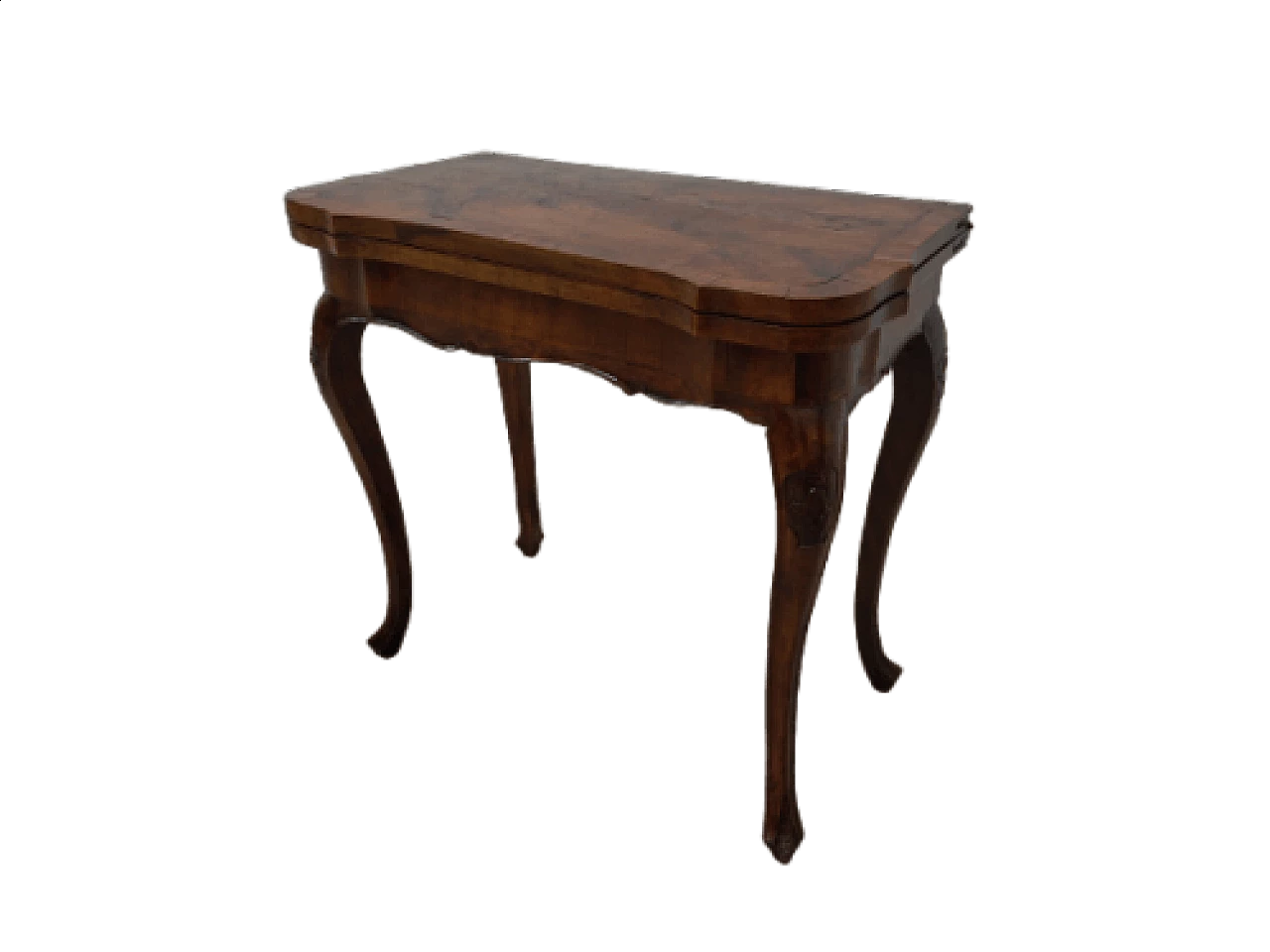 Louis XVI style folding card table in walnut and briarwood, 40s 1