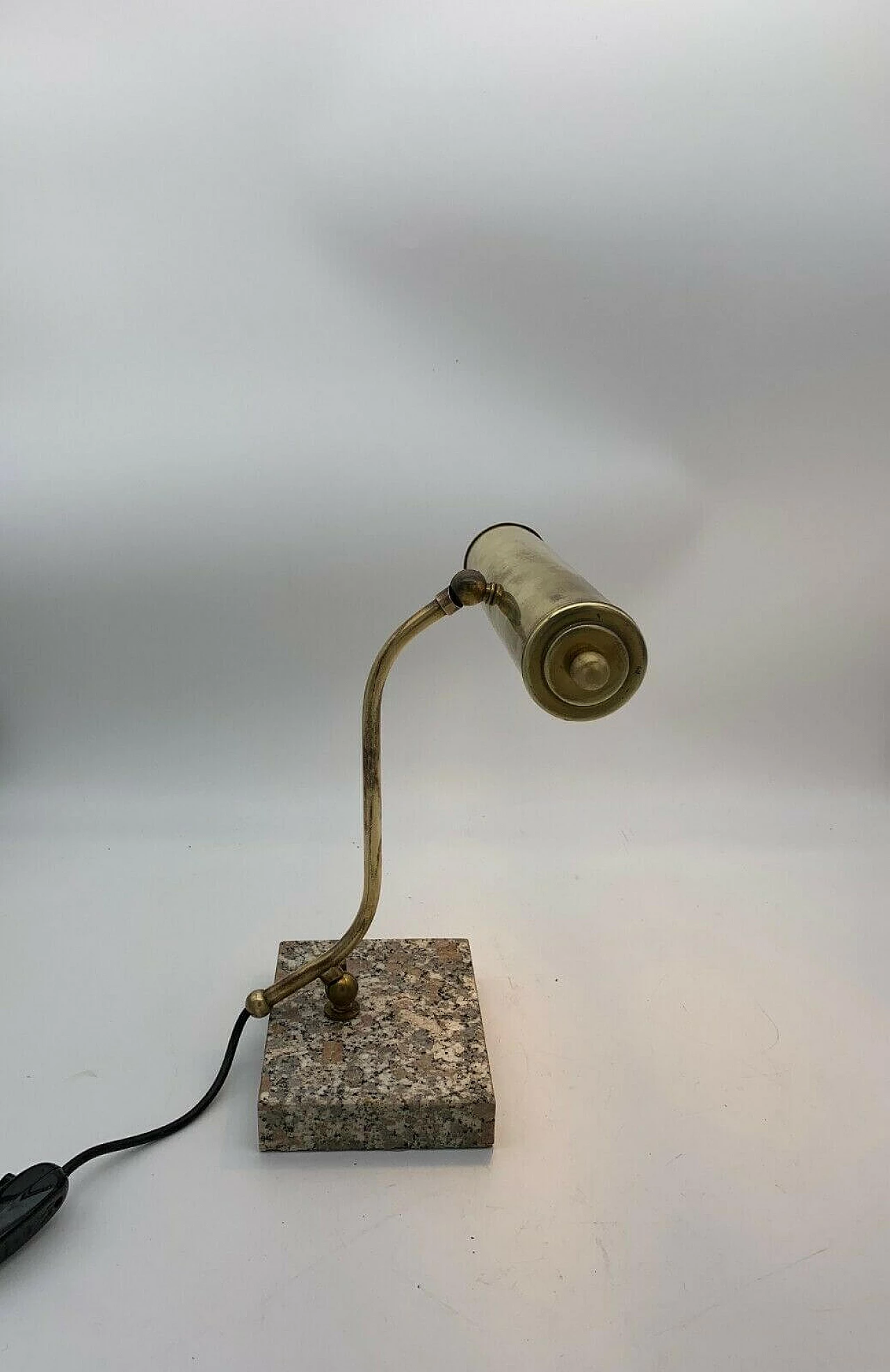 Brass table lamp with granite base, 1950s 1