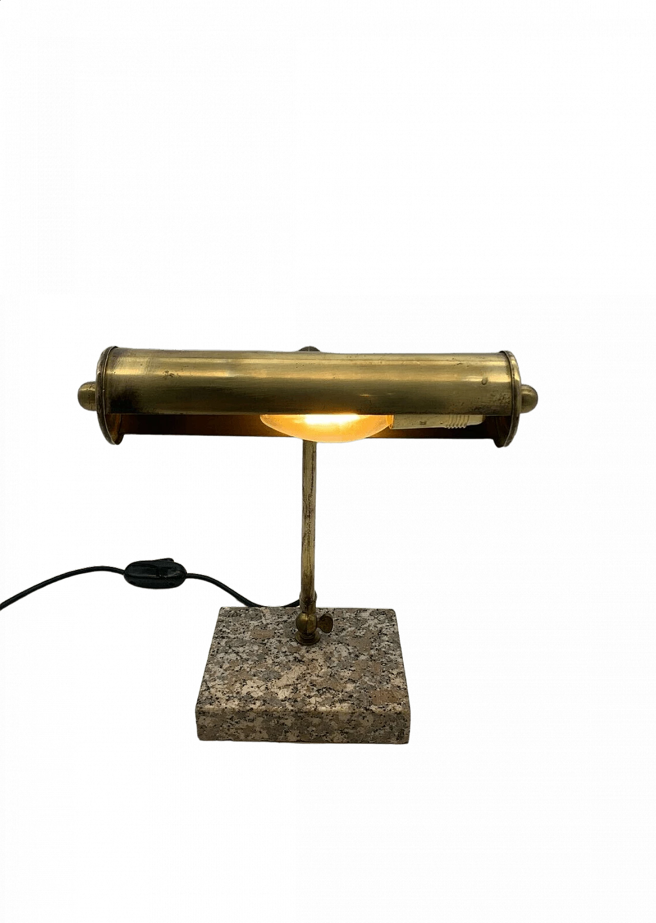 Brass table lamp with granite base, 1950s 5