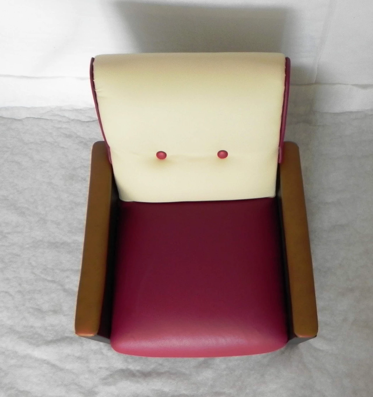 Children's armchair in skai and leather, 1950s 4