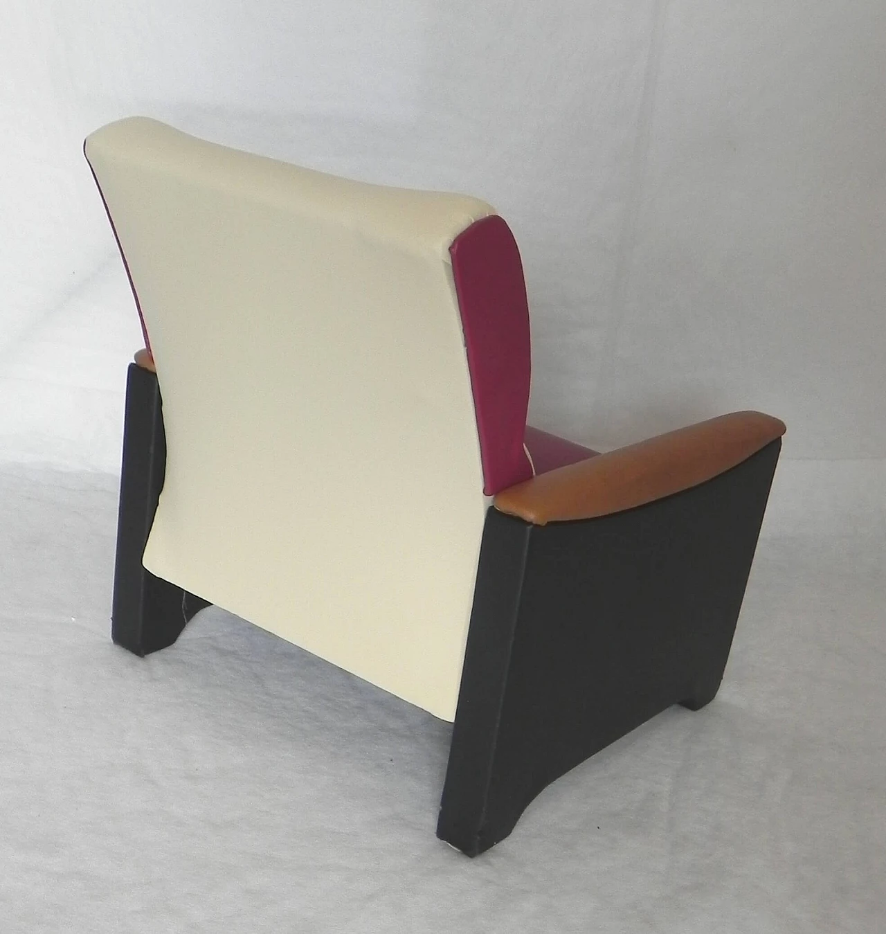 Children's armchair in skai and leather, 1950s 8