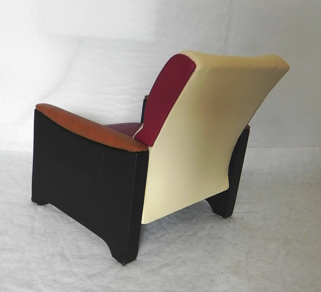 Children's armchair in skai and leather, 1950s 9