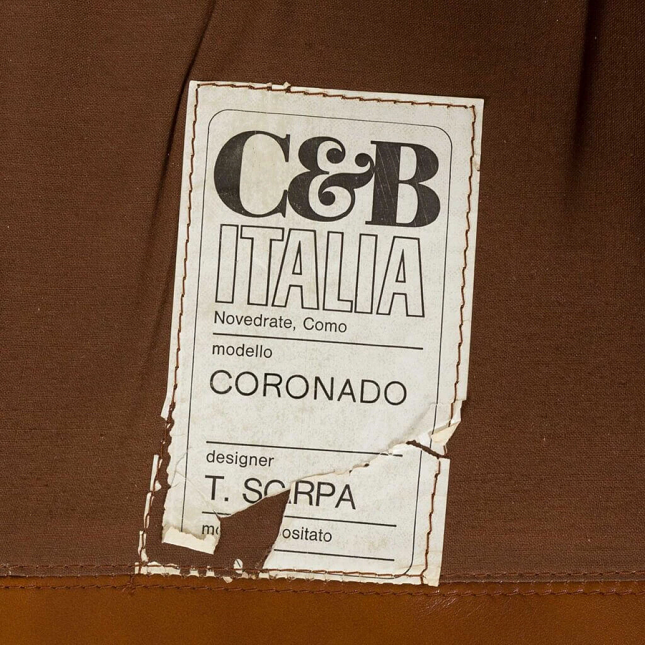 First model of Coronado sofa in brown leather by Tobia Scarpa for C&B Italia, 1960s 2