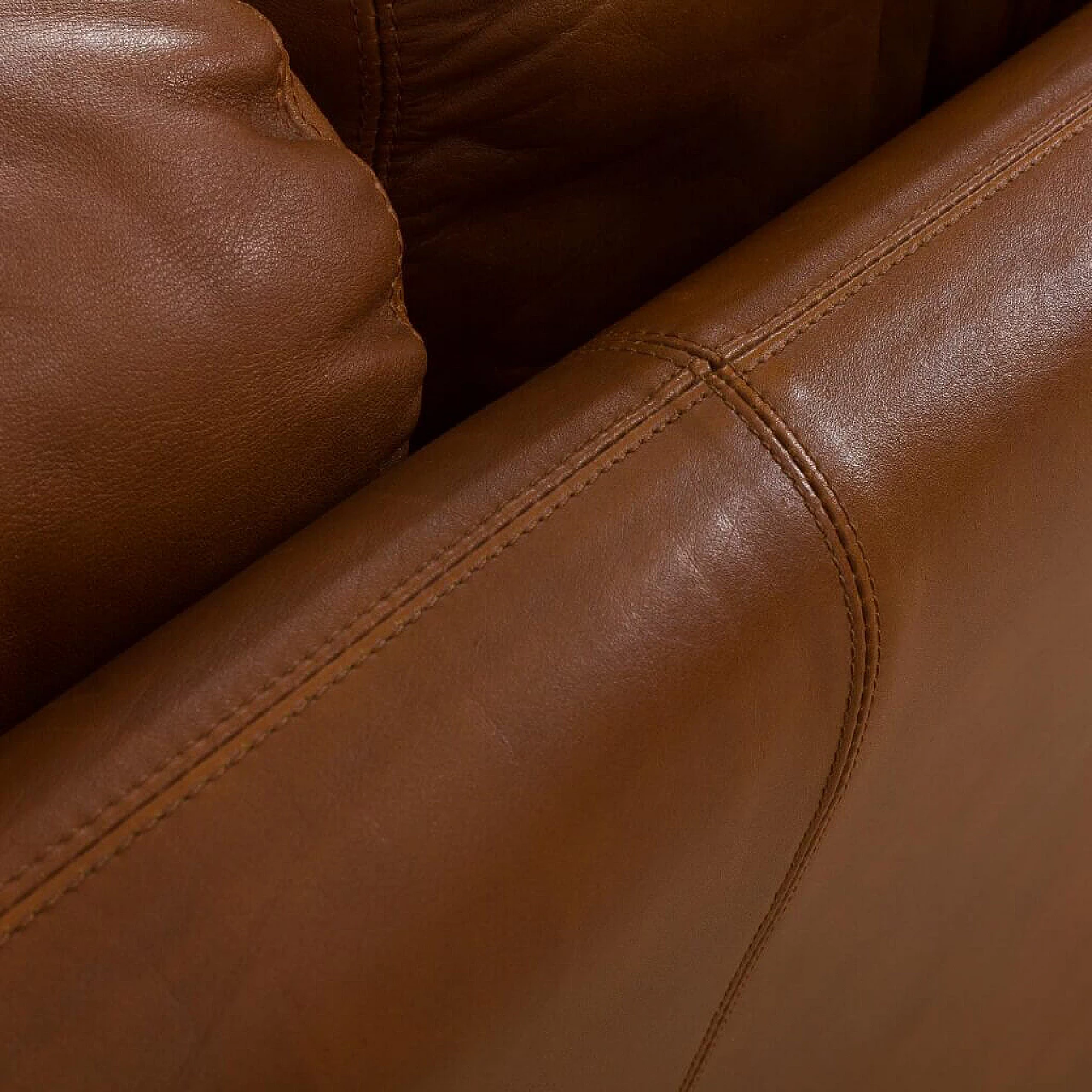 First model of Coronado sofa in brown leather by Tobia Scarpa for C&B Italia, 1960s 5