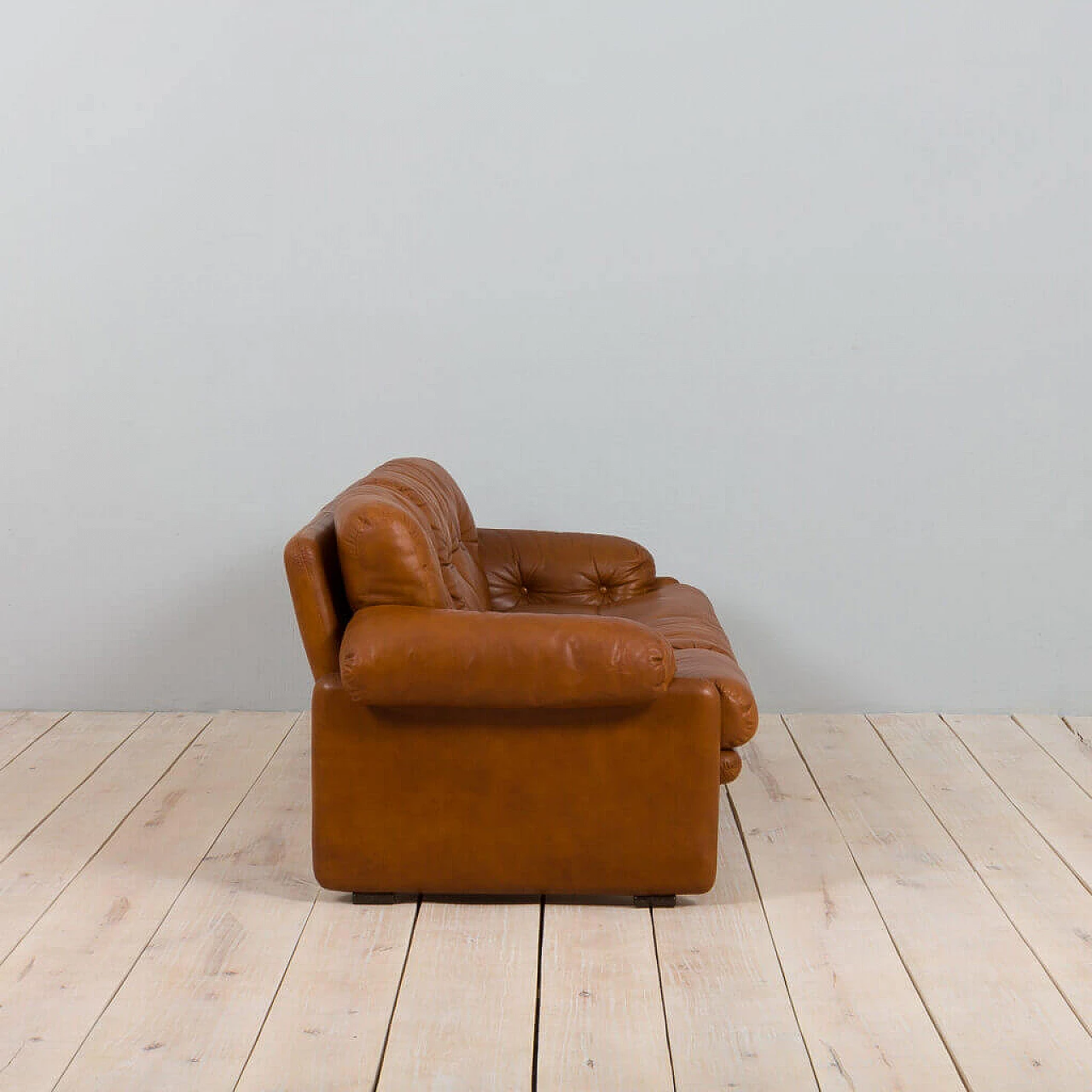 First model of Coronado sofa in brown leather by Tobia Scarpa for C&B Italia, 1960s 10