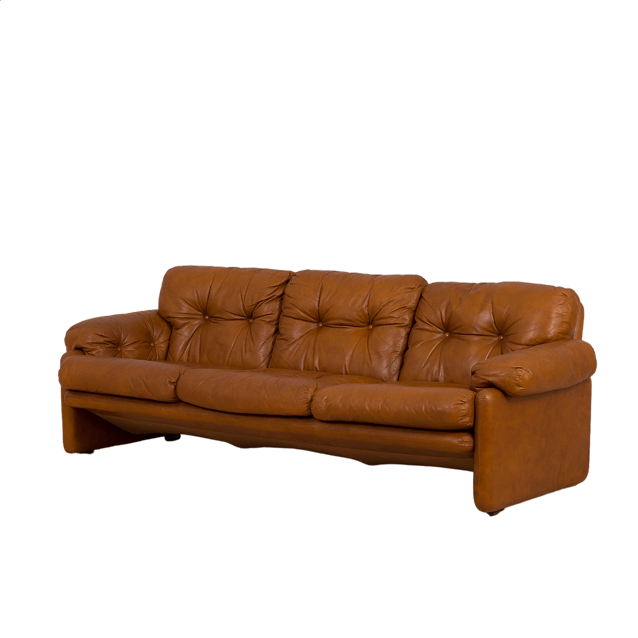 First model of Coronado sofa in brown leather by Tobia Scarpa for C&B Italia, 1960s 12