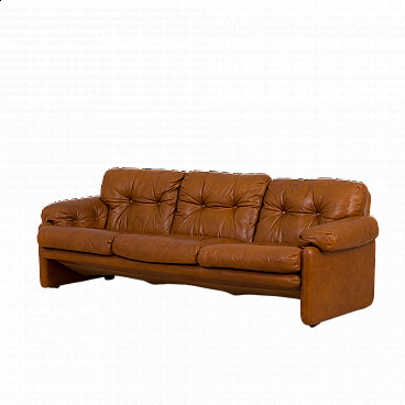 First model of Coronado sofa in brown leather by Tobia Scarpa for C&B Italia, 1960s