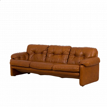 First model of Coronado sofa in brown leather by Tobia Scarpa for C&B Italia, 1960s