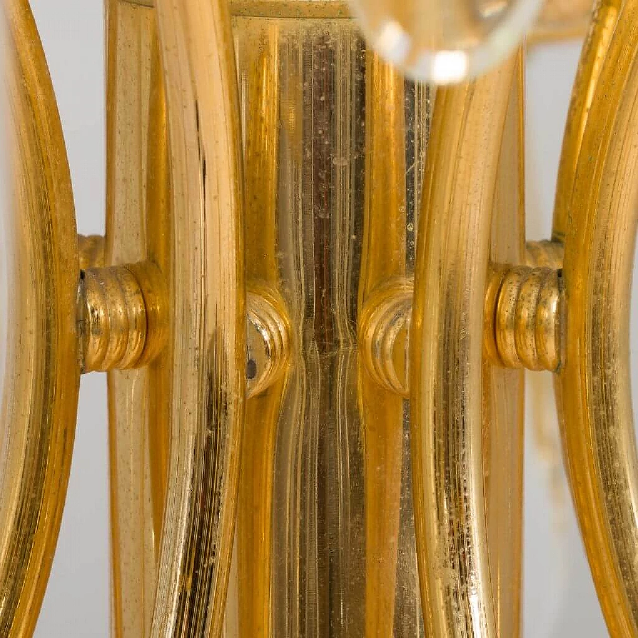 Gilded brass and crystal chandelier by Gaetano Sciolari, 1970s 4