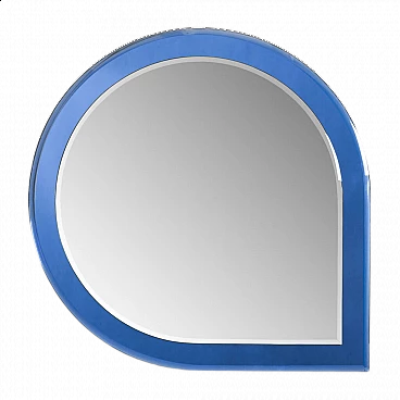 Specchio blu di Antonio Lupi per Crystal Luxor, anni '60